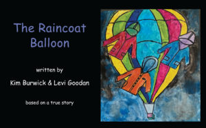 front cover, children's drawing of the raincoat balloon