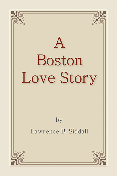 A Boston Love Story, front cover with burgundy red text on a pale green background